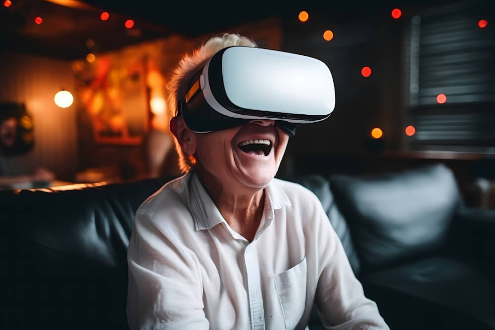 Older Man with VR Headset
