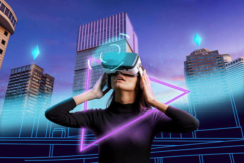 Woman Experiencing Virtual Reality